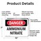 Signmission Ammonium Nitrate Danger Sign, Aluminum, 10in W x 7in L, 2PK OS-2PACK-DS-A-710-L-1941 - alternate 4